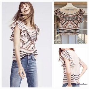 Anthropologie Love Sam Embroidered‎ Gretel Blouse